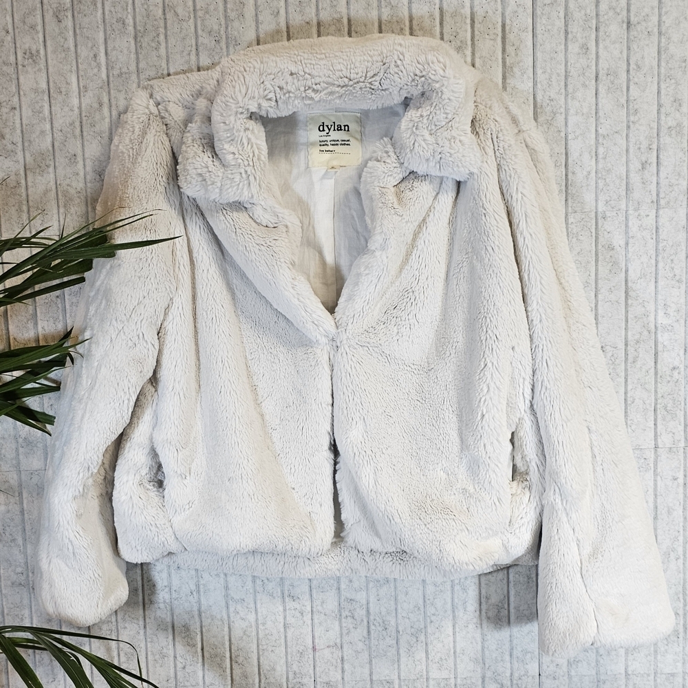 Dylan Los Angeles Faux Fur Teddy Jacket Ivory White XL